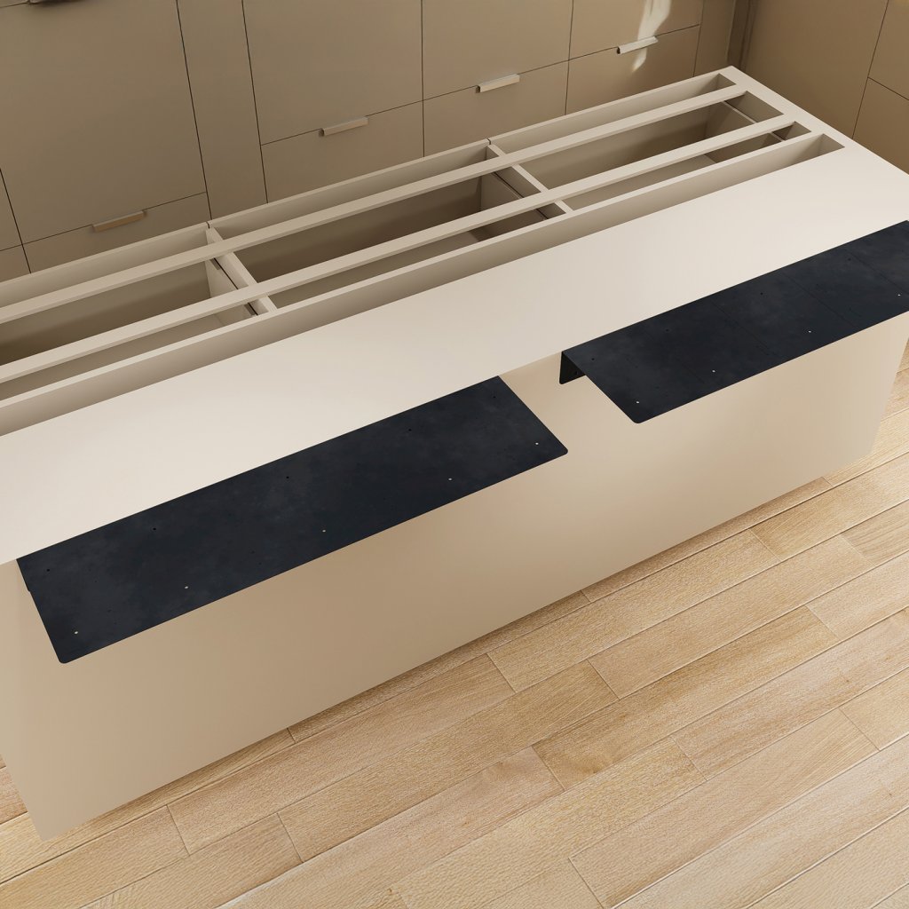 Prolongateur de plan de travail 'PLAK' - 950x250 - En acier laqué noir mat