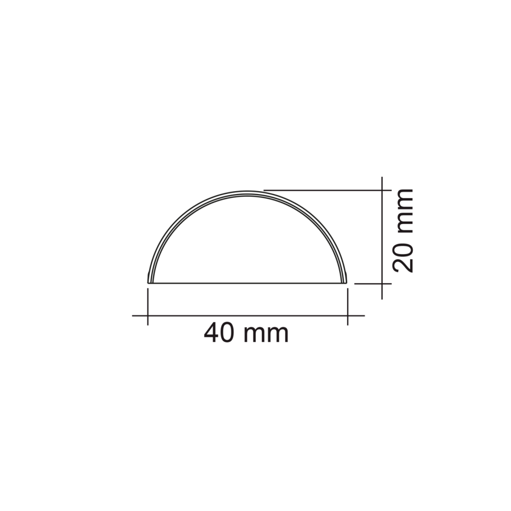 Réglette LED demi-lune (900 x 40 x 20) avec interrupteur sensitif et convertisseur intégré - finition aluminium - puissance 14W / 936lm - 12VDC - 4000K