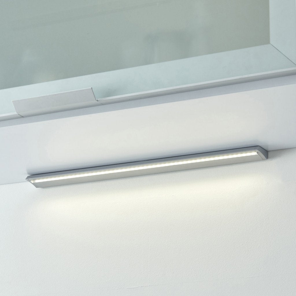 Réglette LED WAVE faible consommation (500x50.7x16.5mm) avec convertisseur intégré- sans interrupteur- finition aluminium anodisé- Puissance 3.5W/373lm- 230VAC- 4000K