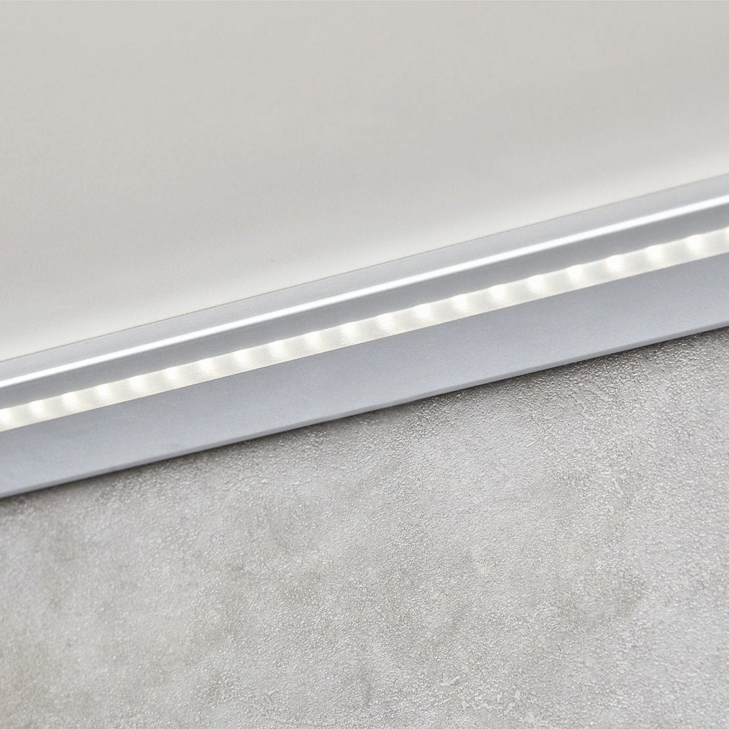 Réglette LED WAVE faible consommation (800x50.7x16.5) avec convertisseur intégré- Sans interrupteur- Finition aluminium anodisé- Puissance 4.6W/530Lm- 230VAC-4000K