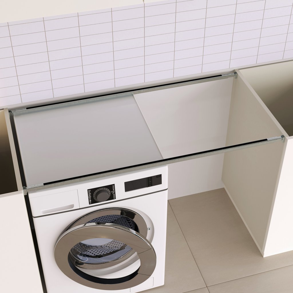 Renfort de plan de travail FORZA-Kit composé de 2 Longerons, 4 supports - Pour meuble de 900mm-Finition acier zingué