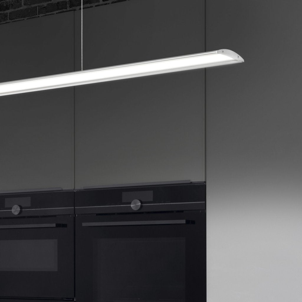 Suspension LED 1200mm avec convertisseur intégré - hauteur ajustable - finition aluminium - puissance 21W / 1920lm - 240VAC - 4000K