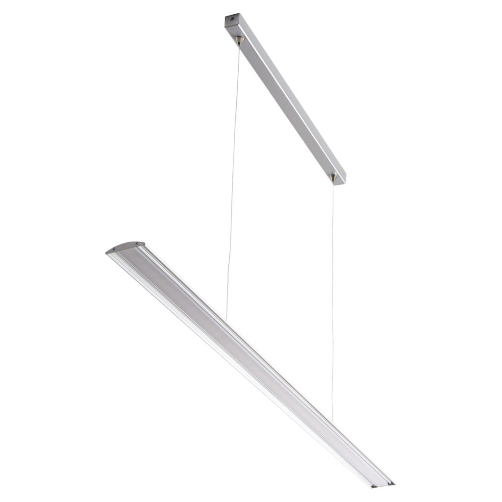 Suspension LED 1200mm avec convertisseur intégré - hauteur ajustable - finition aluminium - puissance 21W / 1920lm - 240VAC - 4000K