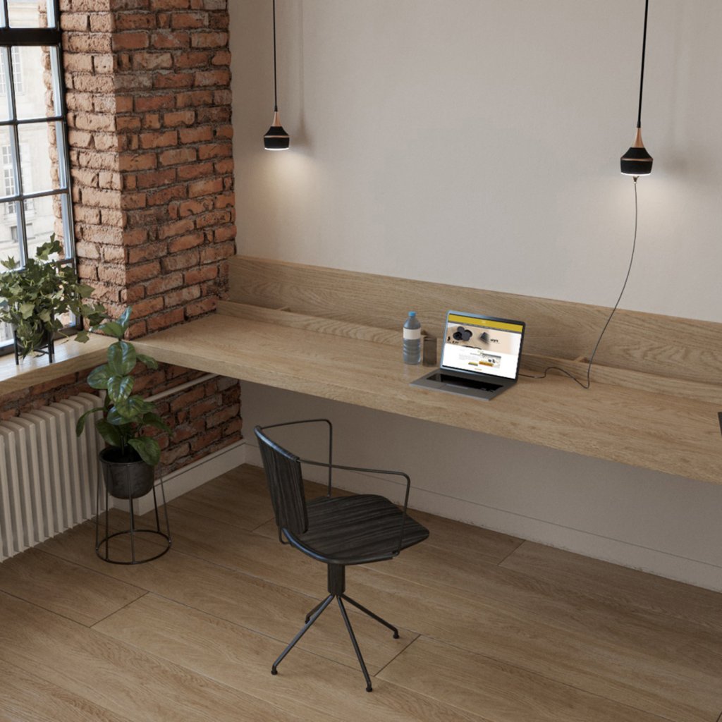 Suspension prise MERCURY incluant un éclairage LED équipé d'un interrupteur tactile avec variateur d'intensité (8W / 210lm - 4000k) - finition noir mat - collerette noir mat - hauteur de câble réglable - 16A - 230V - 2P+T