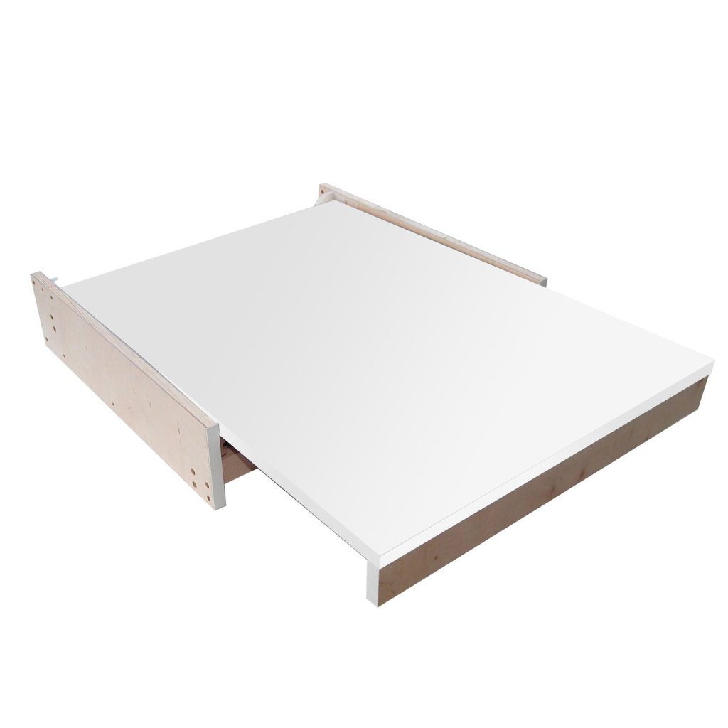 Table escamotable pour meuble de 600mm - 560x800mm -Encombrement 560x 500mm (repliée)- finition blanc