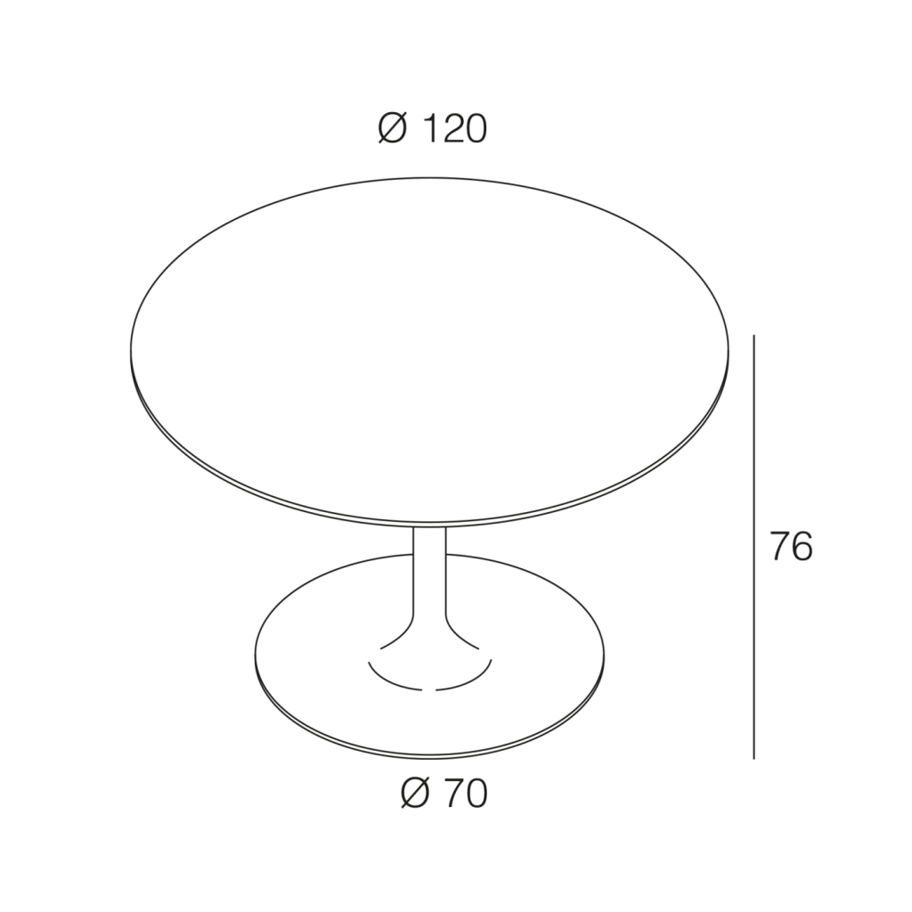 Table ronde ROSA cristal céramique marbre blanc, structure noire-diamètre plateau 120cm