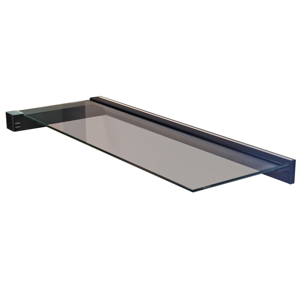 Tablette lumineuse HORIZON avec éclairage led décoratif incluant 2 prises USB 5V-convertisseur intégré