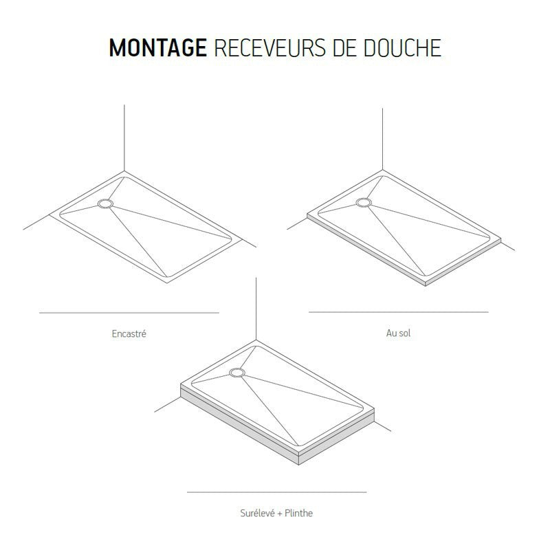 Receveur de Douche en Dekton (coloris Lunar) - Modèle KATRÄL