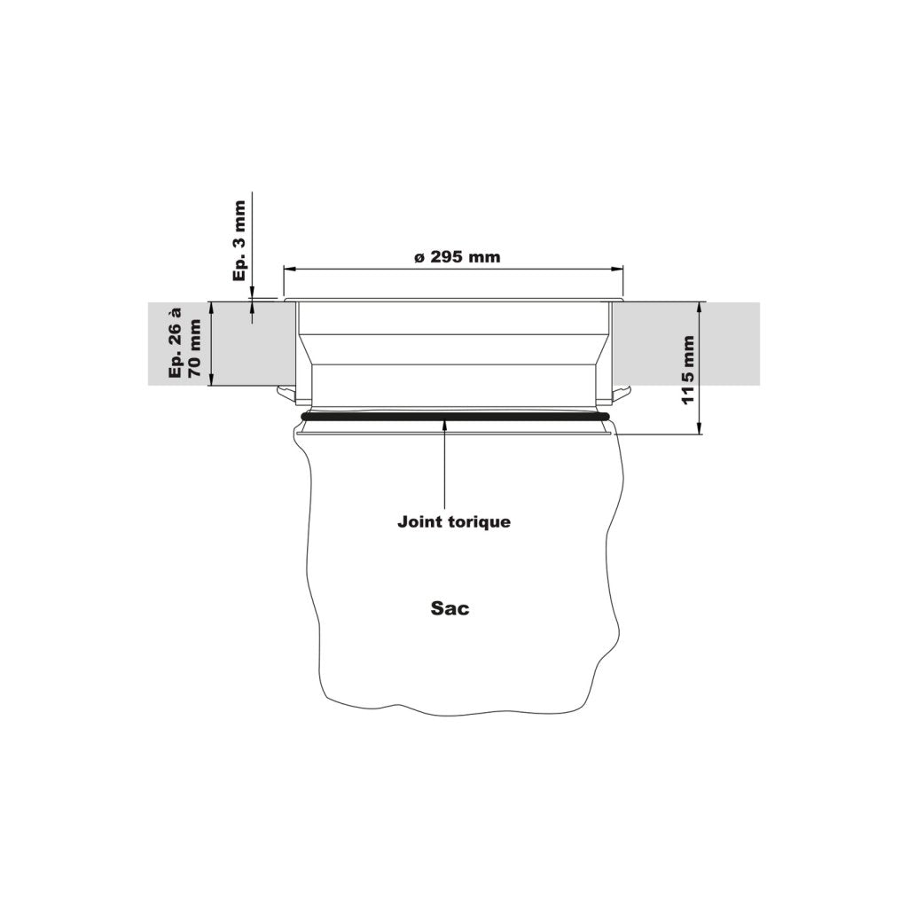 Vide-déchets MSA B5011 blanc et inox Ø 295 mm