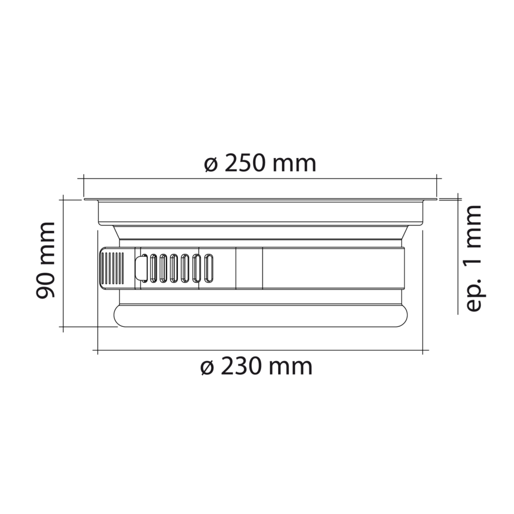 Vide-déchets en inox version sac de 30L (non fourni) - diamètre 250mm