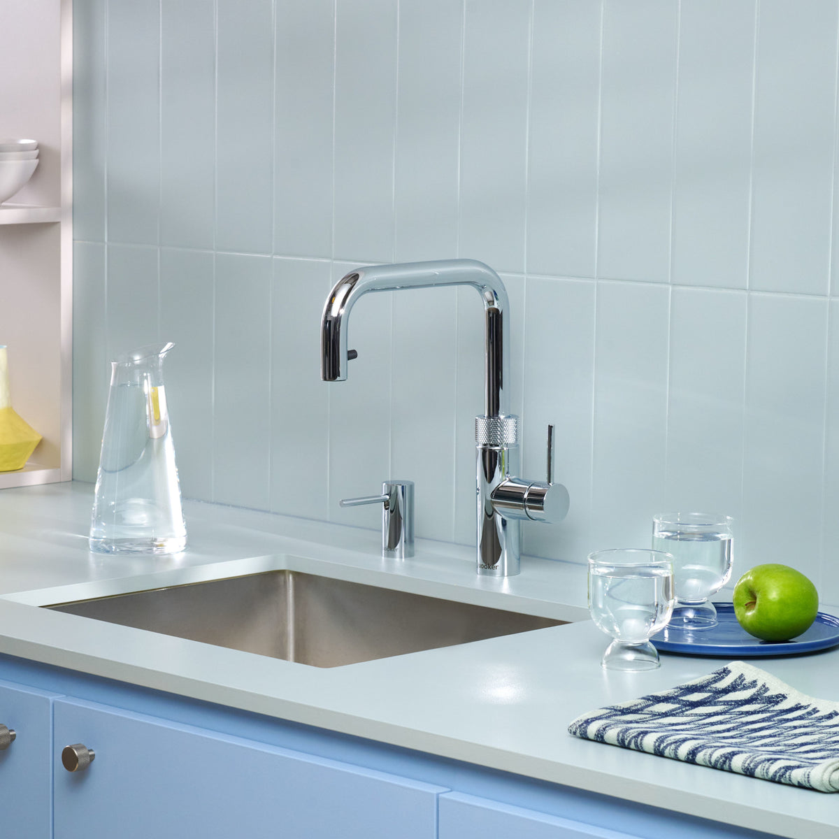 Mitigeur Quooker Flex Square – robinet eau bouillante 100 °C avec douchette extractible
