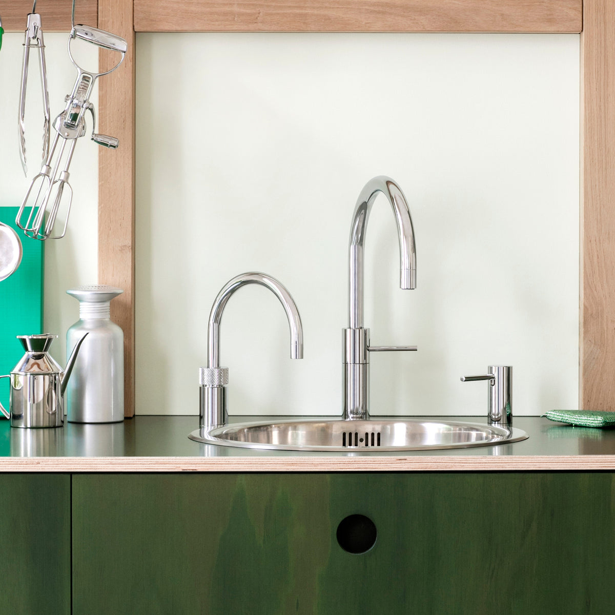 Quooker Nordic Round Twintaps Chrome – robinet eau bouillante 100 °C et mitigeur