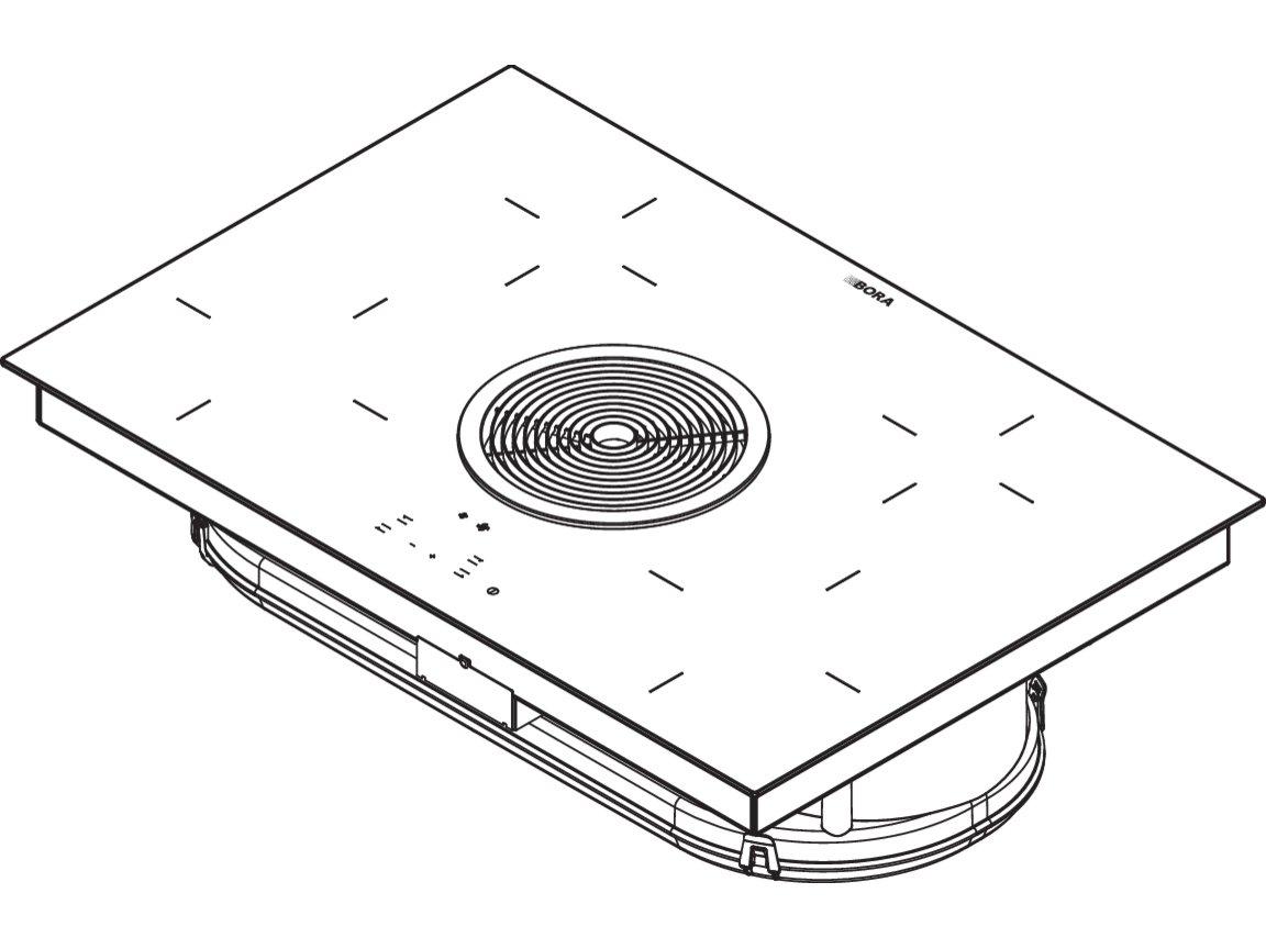 Schéma technique en perspective de la table BORA Basic BHA