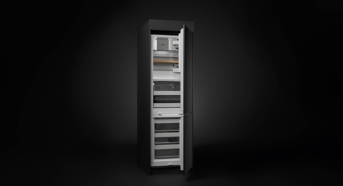 Réfrigérateur-congélateur encastrable BORA Cool Combi C178KGW avec Ice Maker, portes entrouvertes