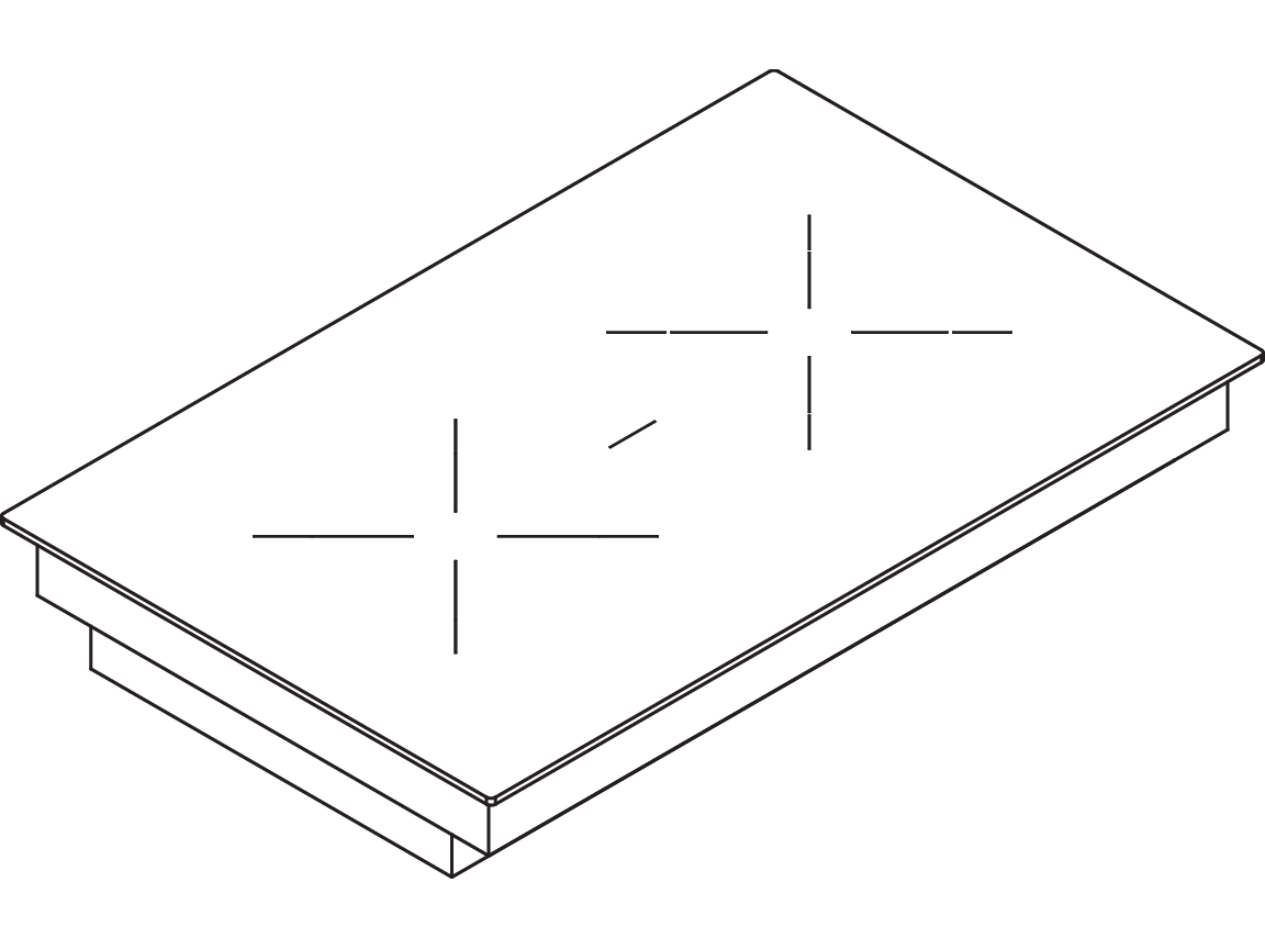 Dessin technique de la table HiLight BORA Classic 2.0 CKCB en perspective