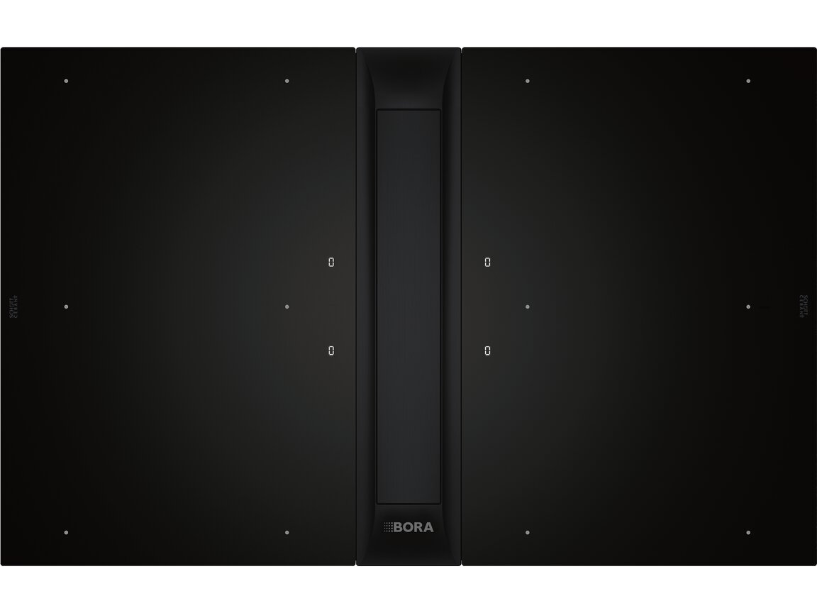Set BORA Professional 3.0 PKAS3FIABR : dispositif aspirant All Black entre deux tables à induction mates