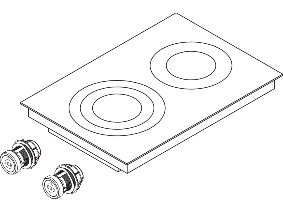 Schéma isométrique de la table HiLight BORA Professional 3.0 PKC3