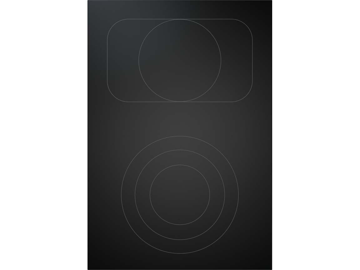 Table HiLight sauteuse BORA Professional 3.0 PKCB3 vue de dessus, vitrocéramique noire brillante