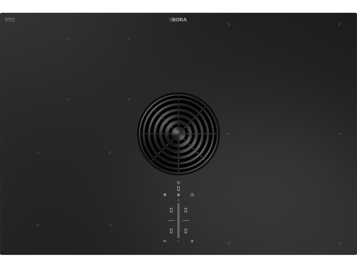 Table de cuisson BORA M Pure PURMA2 en vitrocéramique brillante, vue de dessus