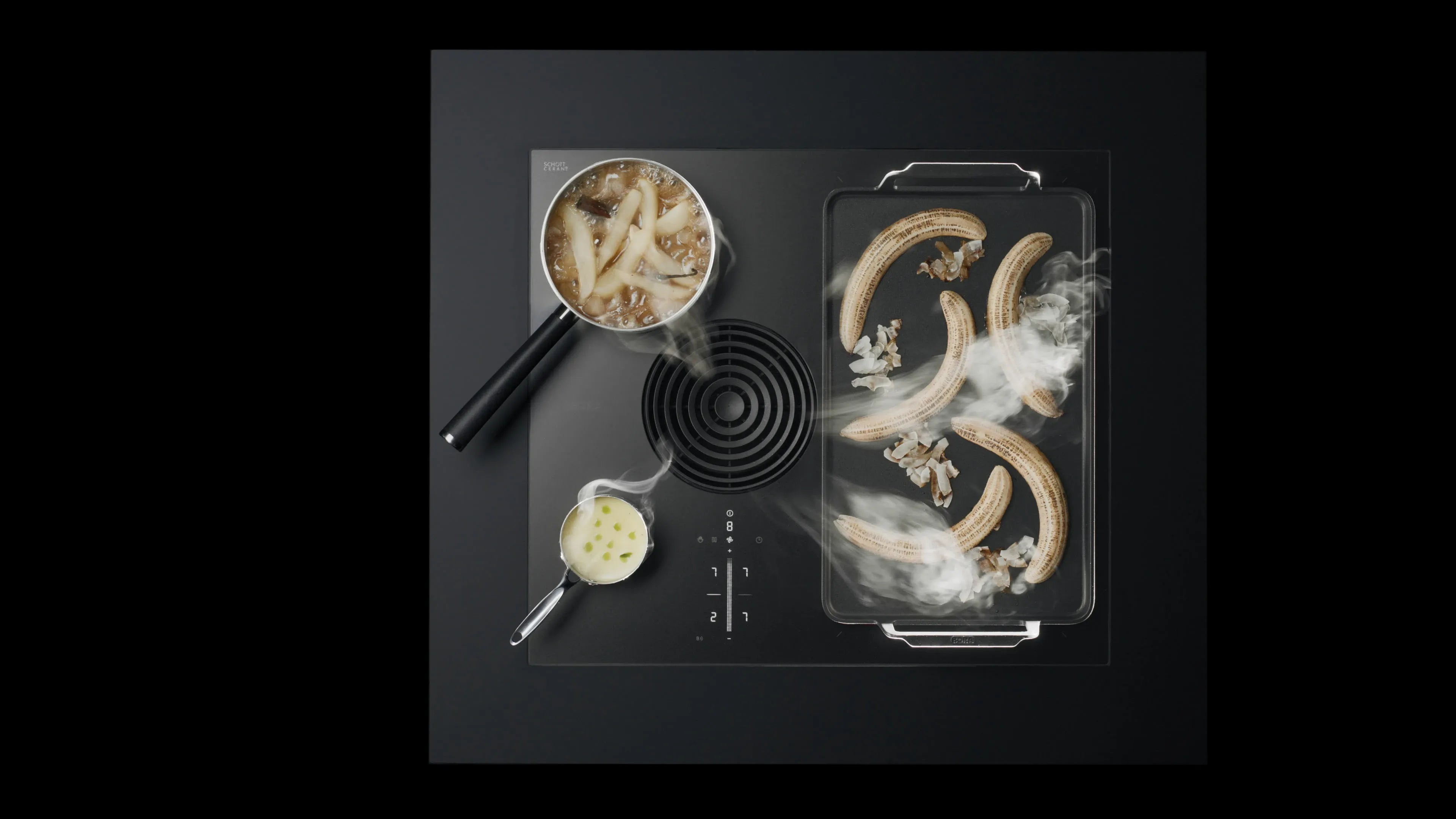S PURE - Table de cuisson induction avec dispositif aspirant et Bora Assist (version recyclage)