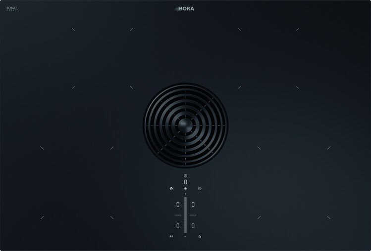 PURE - Table de cuisson induction avec dispositif aspirant et Bora Assist (évacuation d'air) verre brillant