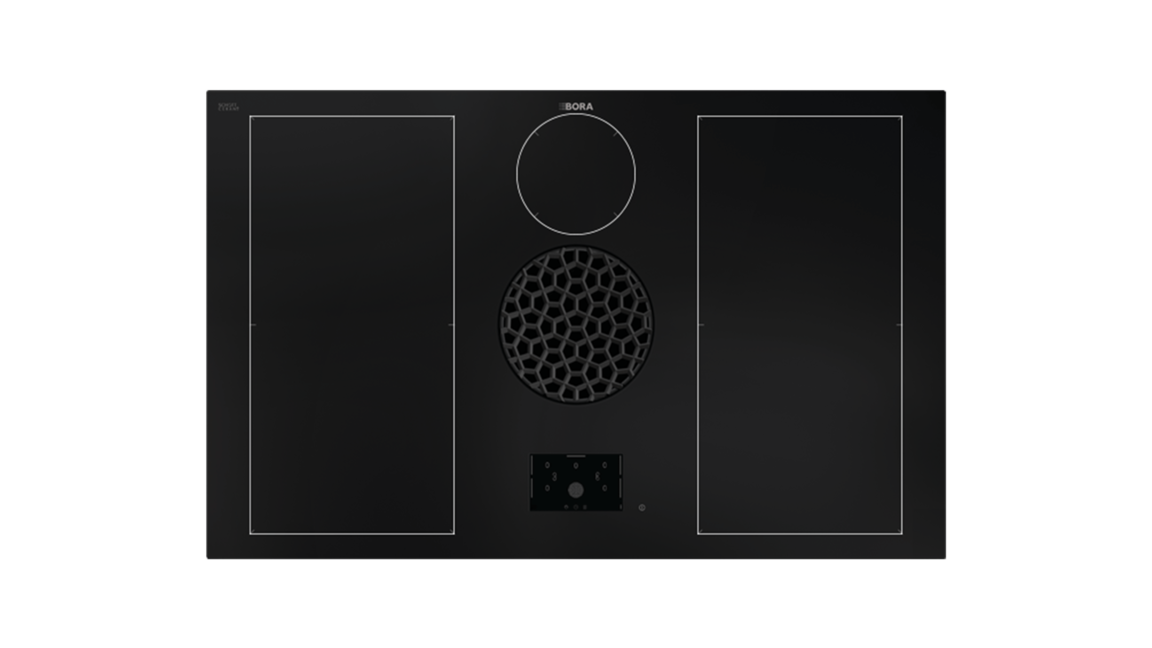 Disposition des cinq zones de cuisson du BORA X Pure Max autour de la buse d’aspiration
