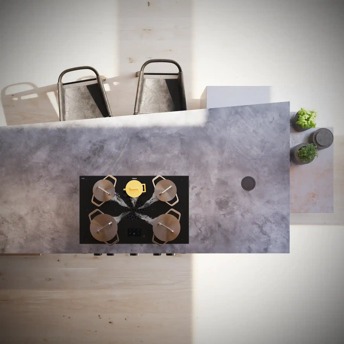 BORA X Pure Max Rough – Table de cuisson induction 5 zones avec dispositif aspirant intégré