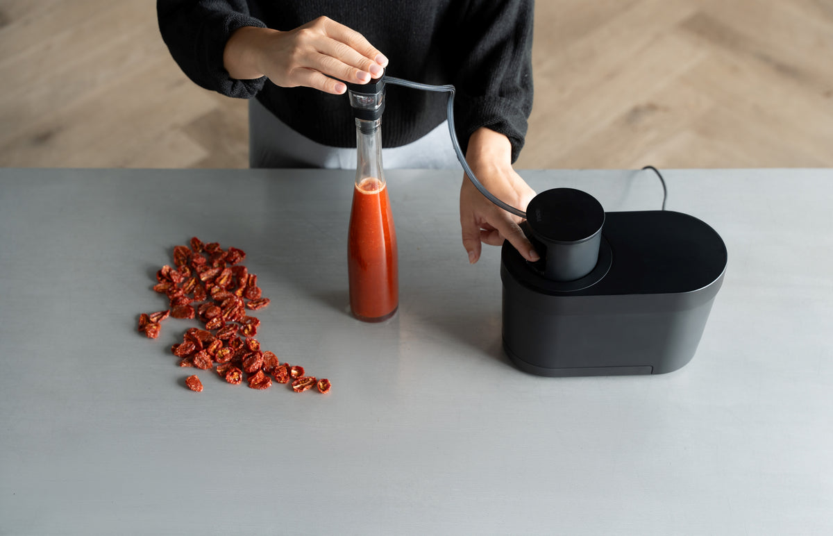 Bouteille refermée sous vide avec le BORA QVac Move