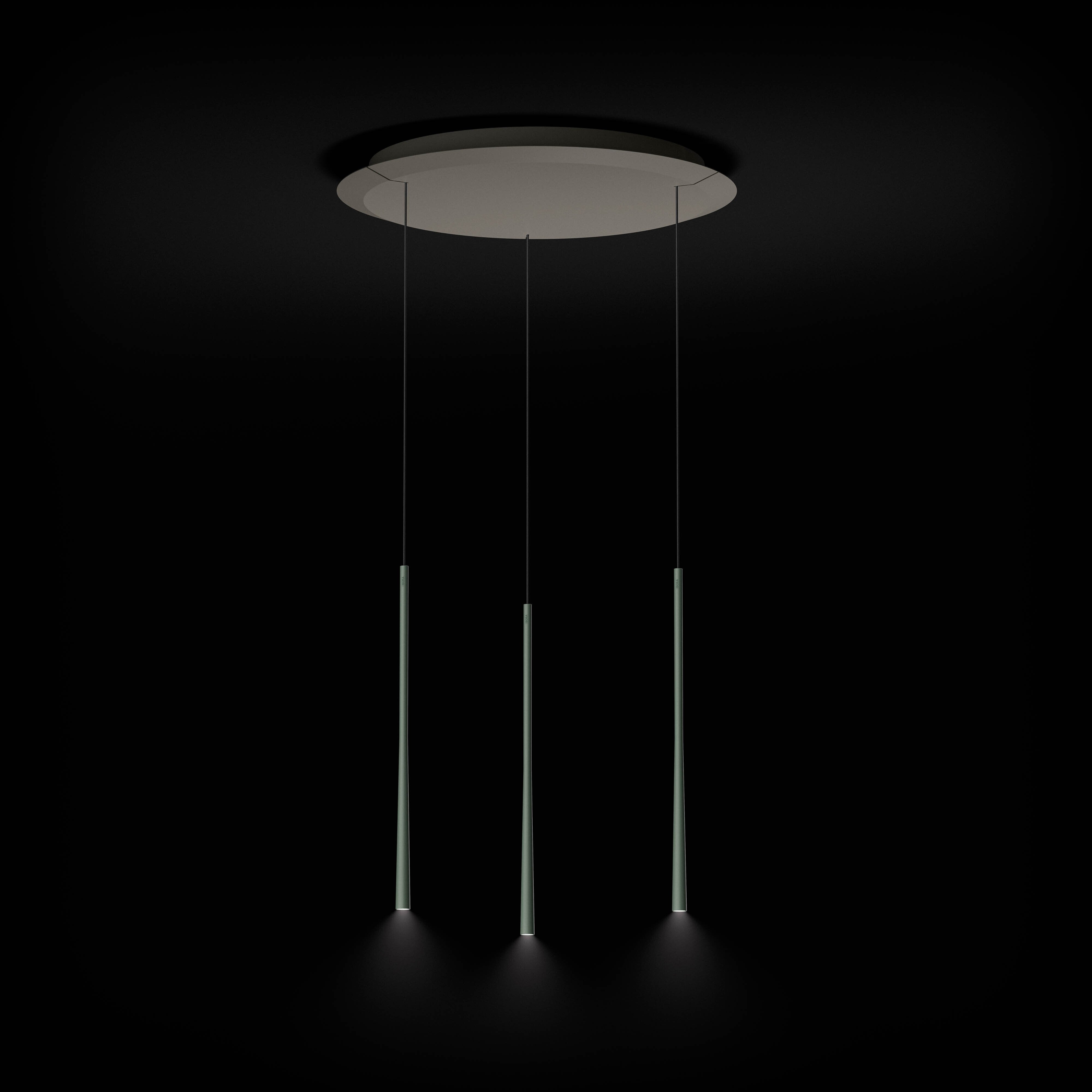Stars - Lampe à suspension 3 lampes à disposition circulaire - vert mousse