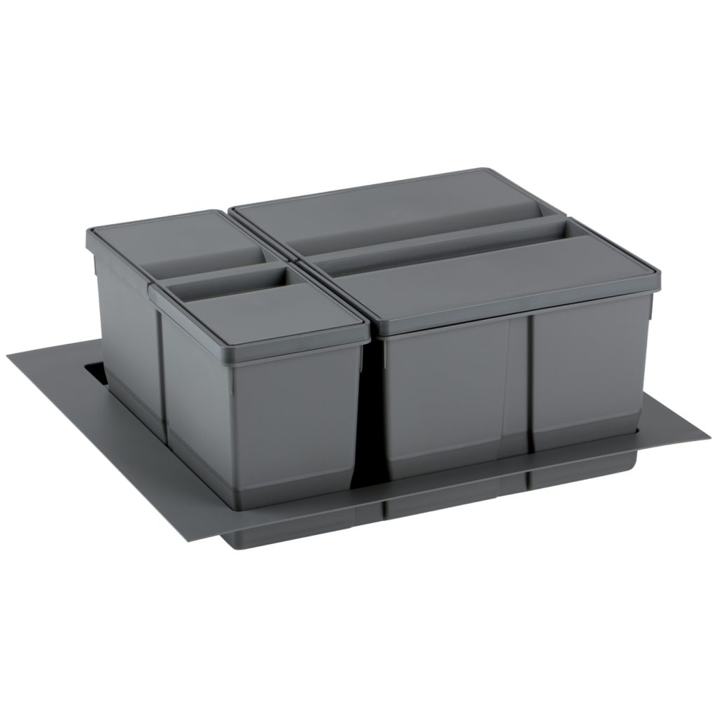 Collecteur composé de 2 seaux avec couvercles : 1 x 20L + 1 x 9L - pour tiroir de 600mm - H. 209mm - MSA 4929
