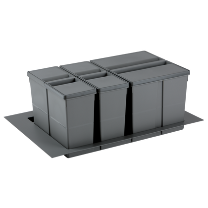 Collecteur composé de 3 seaux avec couvercles : 1 x 26L + 2 x 11L et d'1 séparateur de bac - pour tiroir de 800mm - H. 277mm - MSA 4948