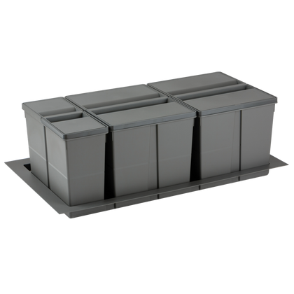 Collecteur composé de 3 seaux avec couvercles : 2 x 20L + 1 x 9L et d'1 séparateur de bac - pour tiroir de 900mm - H. 209mm - MSA 4949