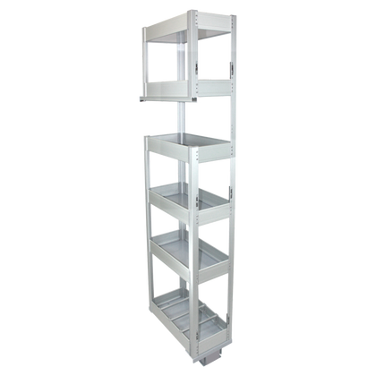Colonne extractible 6 paniers pour meuble de 300mm - hauteur interne de 1730mm - finition aluminium