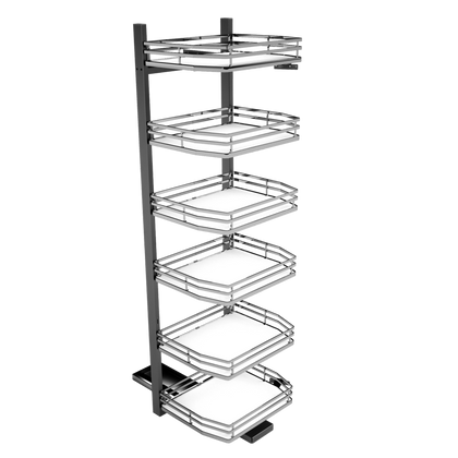 Colonne extractible hauteur interne finition chrome pour meuble de 450 mm