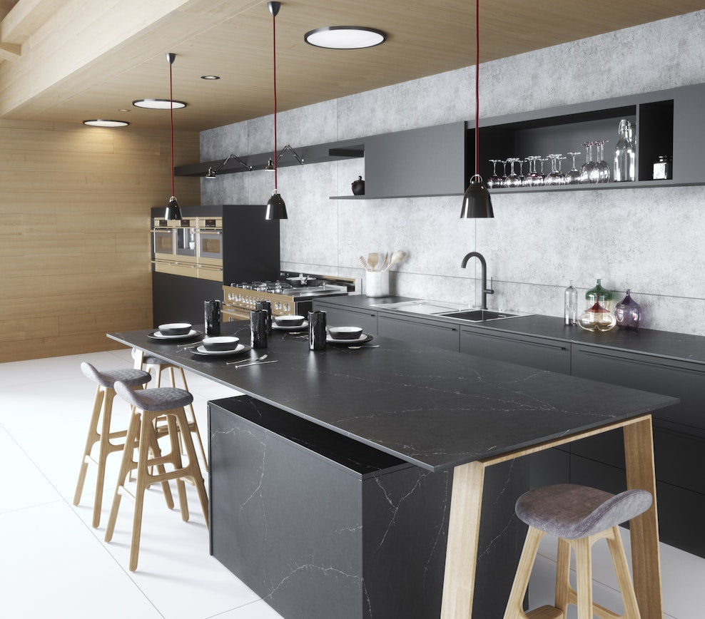 Revêtement de sol et mural en Silestone Charcoal Soapstone (en m²)