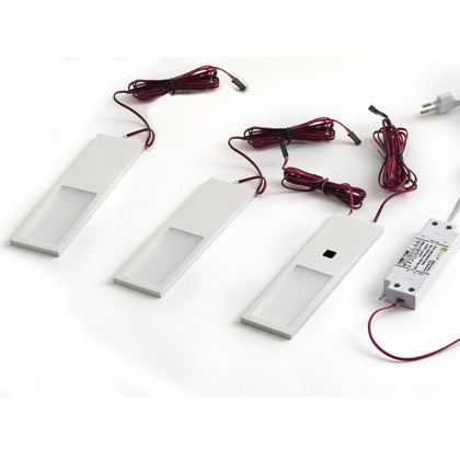 Kit 3 profils LED extra-plat blanc, 4000 K
