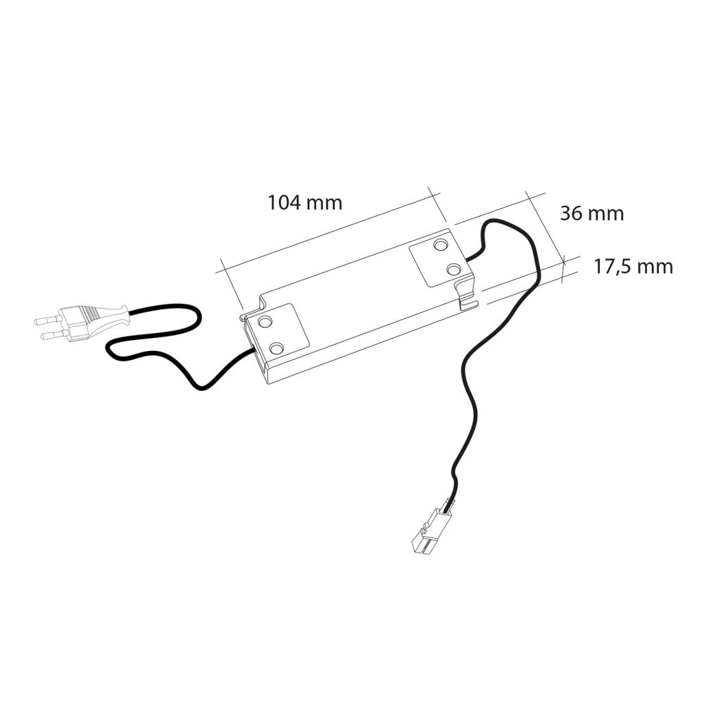 Kit de 3 profils LED extra-plats (175 x 50 x 7) dont 1 avec interrupteur et 1 convertisseur - finition blanc - puissance 4W / 240lm - 12VDC - 4000K