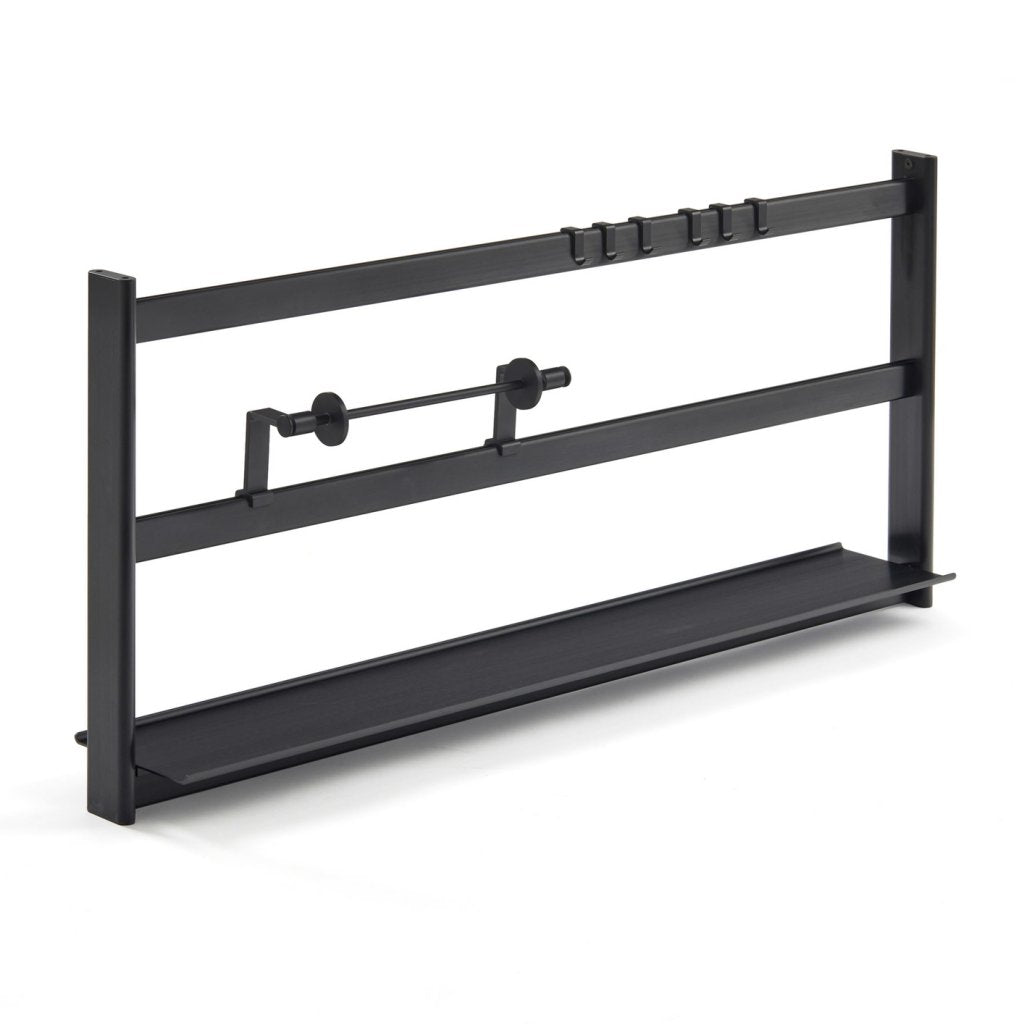 Kit étagère de crédence alu noir mat L.900mm