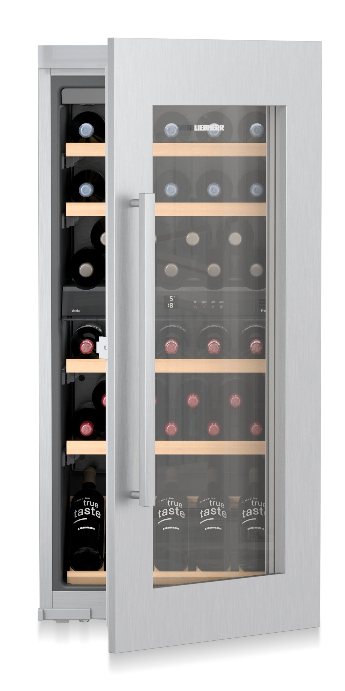 Cave à vin encastrable Liebherr EWTdf 2353, porte entrouverte