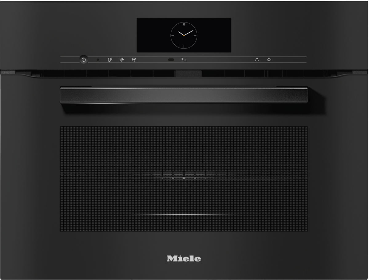 Four compact combiné micro-ondes Miele H 7840 BM, finition Noir obsidien