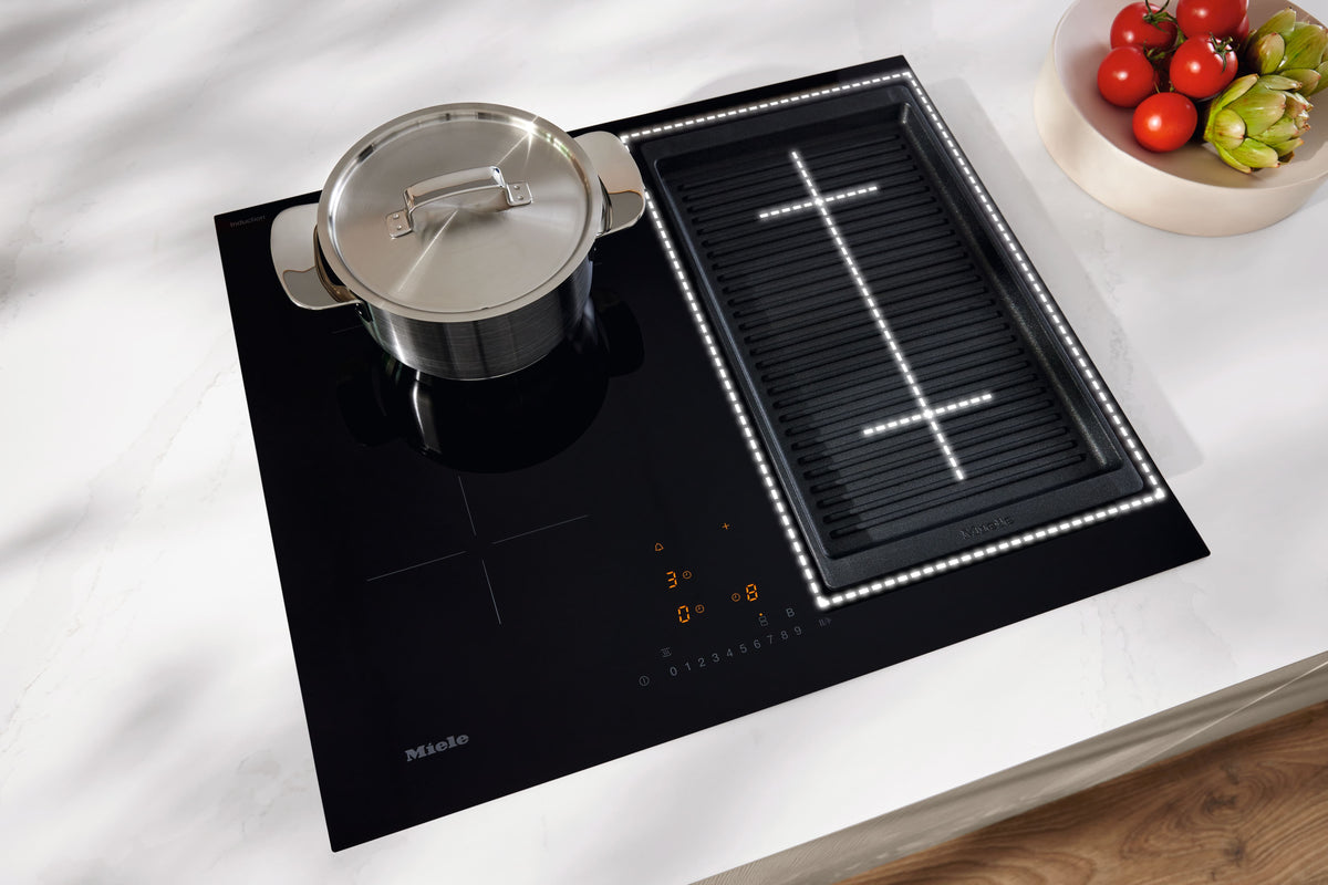 Table de cuisson à induction Miele KM 7363 FL encastrée dans le plan de travail