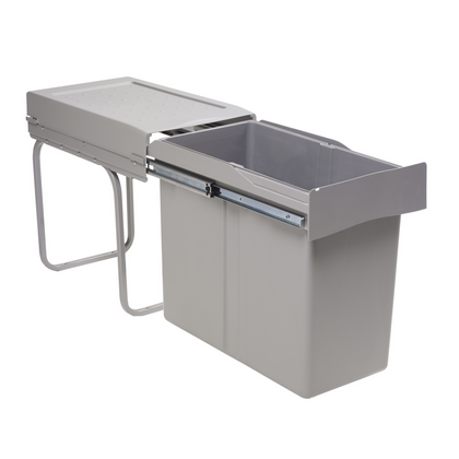 Poubelle 1 bac 30 L MSA grise pour meuble de 300 mm