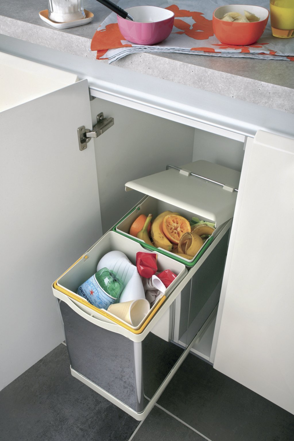 Poubelle MSA 250-I deux seaux 14 L inox