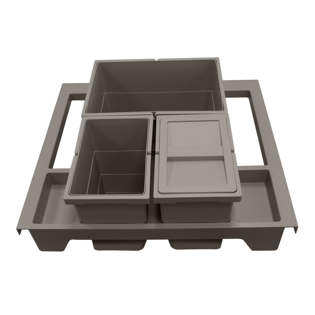 Aménagement tiroir 3 bacs 34 L MSA gris pour meuble de 600 mm