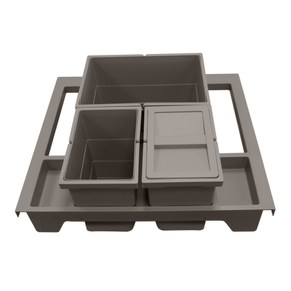 Aménagement tiroir 3 bacs 34 L MSA gris pour meuble de 600 mm