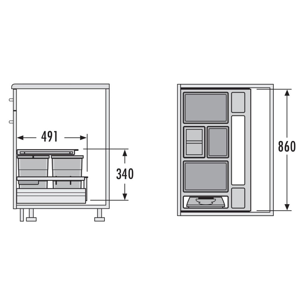 Aménagement tri MSA 4629 détail seaux