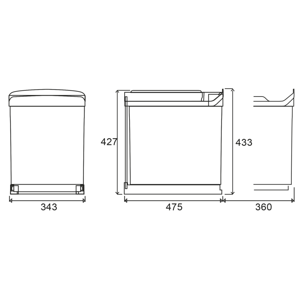 Poubelle MSA 538 deux seaux 21 L gris quartz