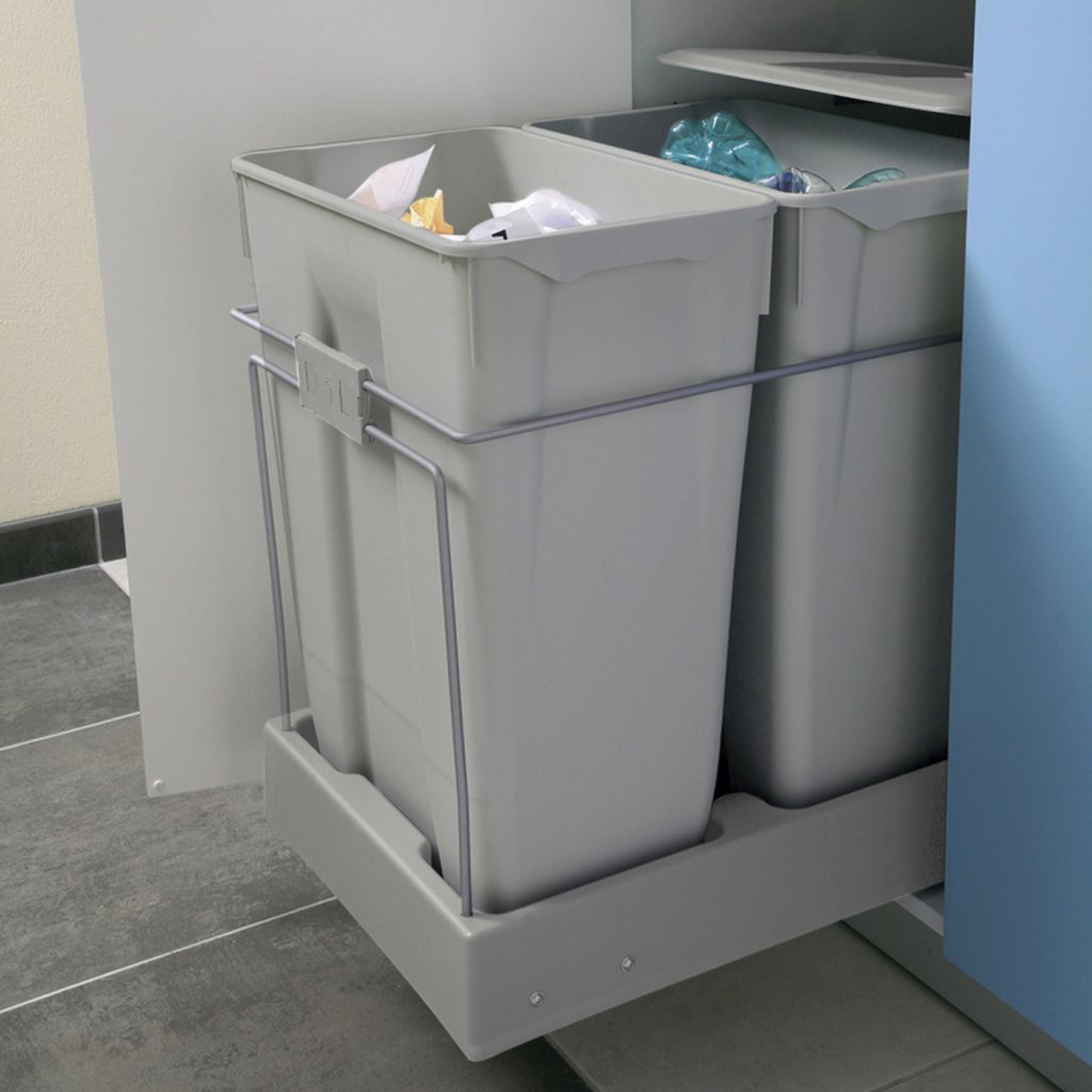 Poubelle de tri 2 bacs 60 L (551), vue 3