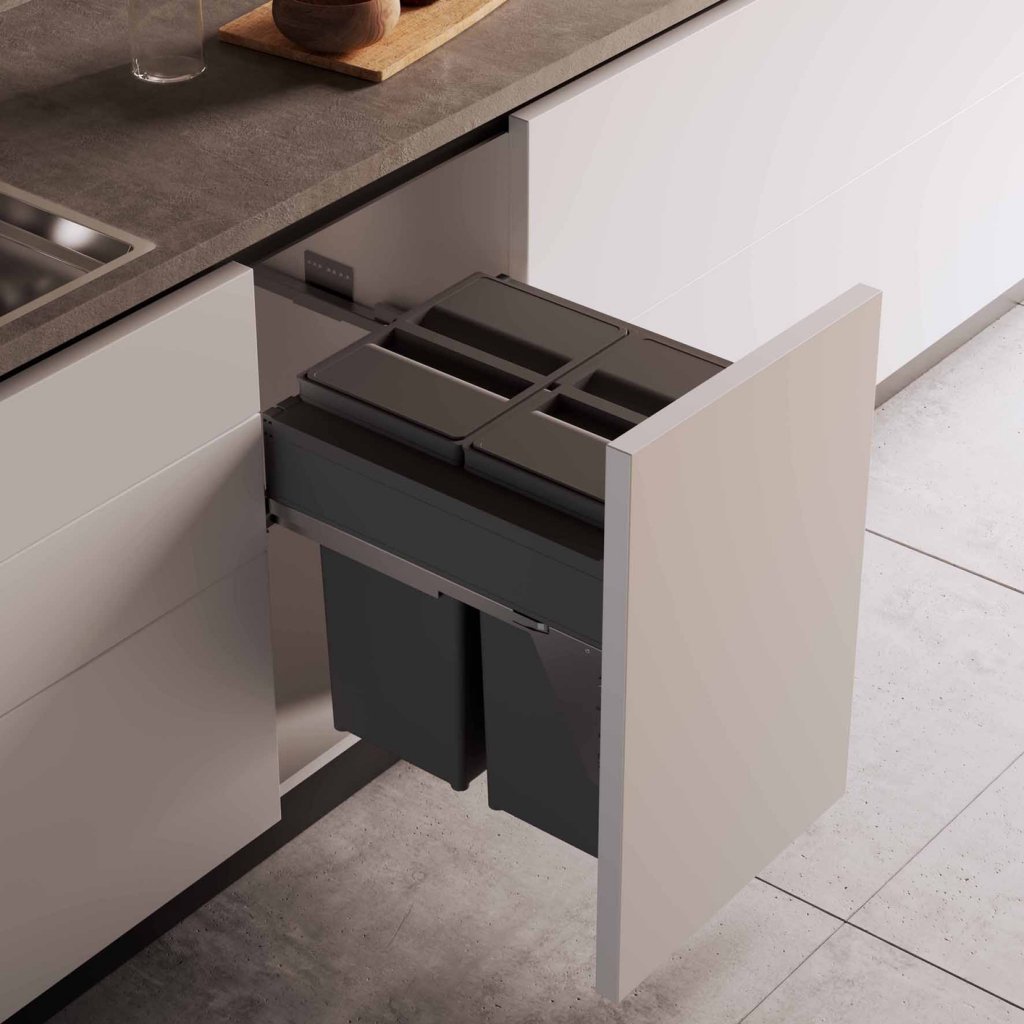 Poubelle MSA 5845 installée meuble 450 mm