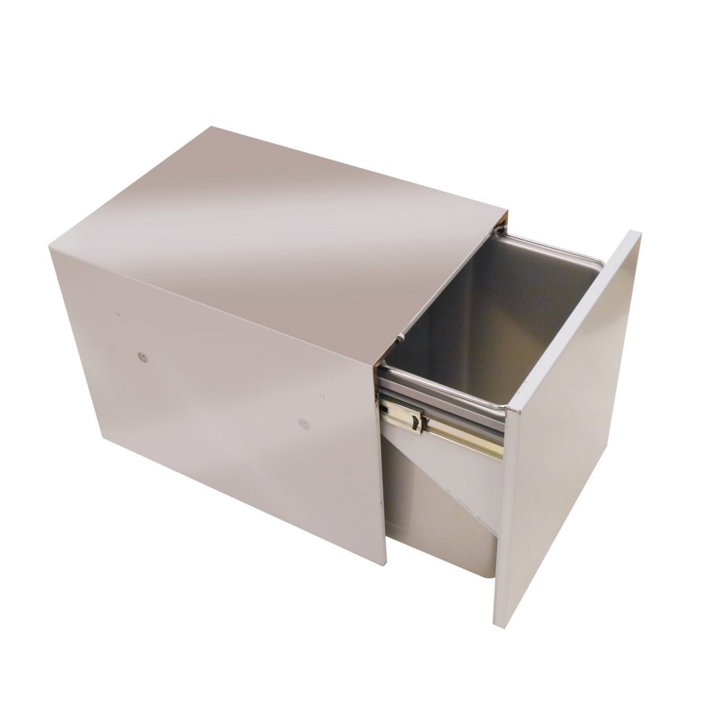 Poubelle inox 1 bac 34 L MSA pour meuble de 450 mm
